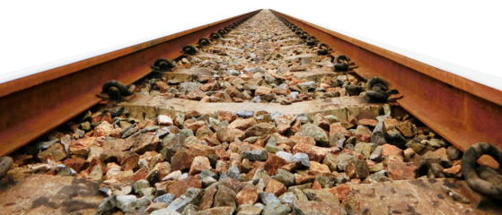 Train tracks and transparent background
