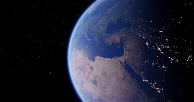 3D Spinning Realistic Earth North Hemisphere Loop. Austria, Belgium, Bulgaria, Canada, China, France, Germany, Hungary, India, Japan, Mexico, Netherlands, Norway, Poland, Romania, Russia, Spain, Swede