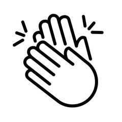 Two hands clapping vector sign. Isolated round of applause sign sticker design