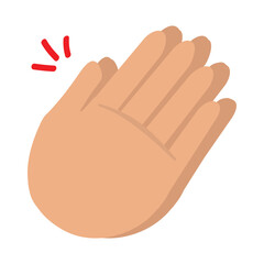 Two hands clapping vector sign. Isolated round of applause sign sticker design