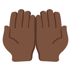 Obraz premium Palms Up Together vector icon. Isolated pray sign or beg for for money sticker design.