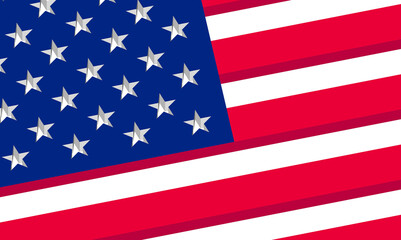 united states flag: part of the flag of the United States of America in 3d three-dimensional graphics, the colors create a relief.