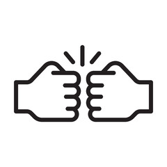 Fist bump vector icon. Isolated bro fist hello sign design. 