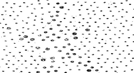 Small uneven spots and particles of debris. Abstract vector texture. Distressed uneven background. Grunge texture overlay with fine grains isolated on white background. Vector illustration. EPS10.