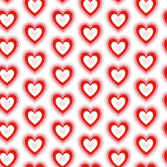 Seamless pattern of interactive hearts. Design for Valentine’s Day, wedding and mother’s day celebration. Perfect for greeting card, home decor, textile, wrapping paper, scrapbooking, Invitations.