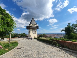 Famous Uhrturm on Schlossberg in Graz, Styria in Austria