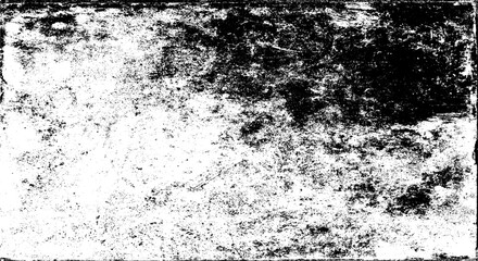 Monochrome texture composed of irregular graphic elements. Distressed uneven grunge background. Abstract vector illustration. Overlay for interesting effect and depth. Isolated on white background.