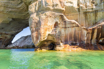Lover's Leap rock arch in Lake Superior at Pictured Rocks National Lakeshore, Upper Peninsula, Michigan, USA