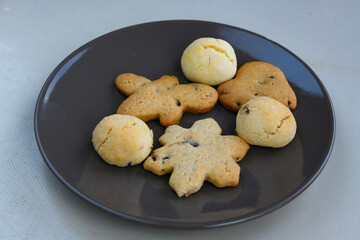 Turkish homemade sweet and savory cookies .Tatli tuzlu kurabiye. Kuru pasta