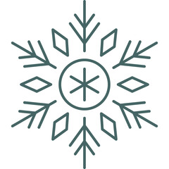 merry christmas snowflake line style icon