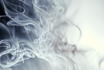 A white smokey abstract in close up. Generative AI
