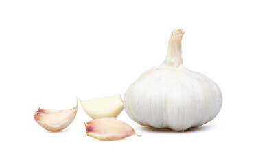 Garlic on a white background