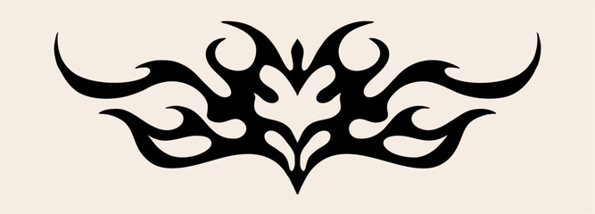 Modern sketch for a tattoo in the style of the 2000s. Abstract drawing. Punk style tracery, informal culture.