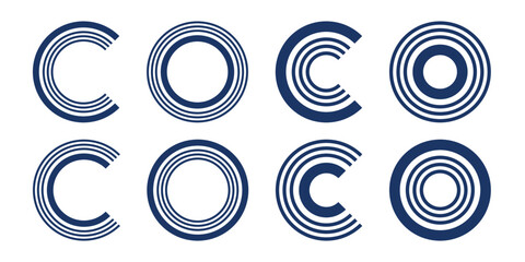 Letters C and O for Monogram Logo. Elements for Design.