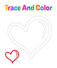 Coloring page with Heart for kids