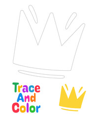 Coloring page with Crown for kids