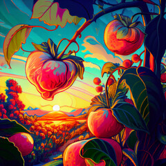 Fruit growing in a field