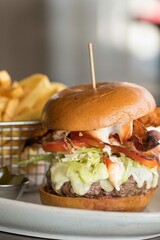 burger with bacon