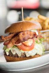 burger with bacon