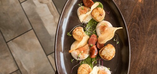 Scallops on plate