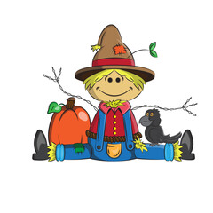 Flat vector image of a Scarecrow