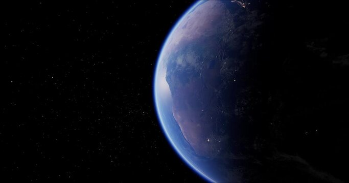 3D Spinning Realistic Earth South Hemisphere Loop. Argentina, Australia,Bolivia, Brazil, Chile, New Zealand, Paraguay, Peru, South Africa, Uruguay