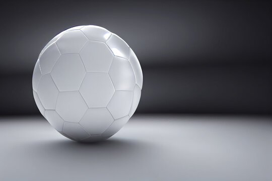 white soccer ball 3d illustration