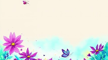 Fototapeta na wymiar Flower and butterfly illustration.