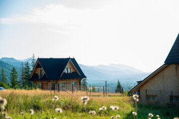 View of the mountains and mountain landscape. The concept of a beautiful mountain landscape, tourism.