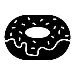 Illustration of Donut with Sprinkles Topping design Icon