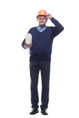 in full growth. male architect with drawings.