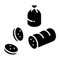 Illustration of Sliced Sausage design Icon