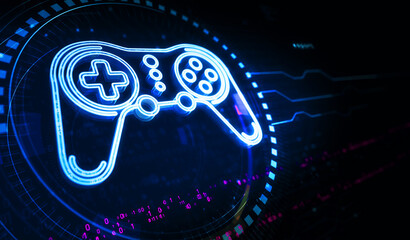 Esport retro video game pad symbol digital concept 3d illustration © Skórzewiak
