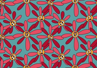 Floral seamless flower pattern for wrapping and linens and fabrics and clothes print and kids and kitchen textiles
