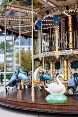 Fototapeta na wymiar Carousel for winter holidays in San Sebastián 2023 Instagram stories