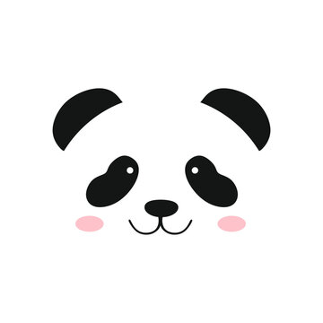 Cute panda face isolated. Beautifull Panda head vector illustration, vector eps10