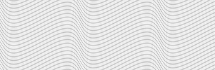 Curved wave lines pattern on white background. Wave striped lines pattern for backdrop and wallpaper template. Simple curved lines with repeat stripes texture. Striped background, vector