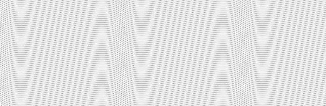 Curved wave lines pattern on white background. Wave striped lines pattern for backdrop and wallpaper template. Simple curved lines with repeat stripes texture. Striped background, vector