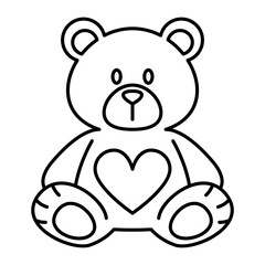 Vector Cute Saint Valentine Teddy Bear Icon