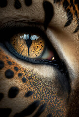 close up macro shot of the eye of a tiger 