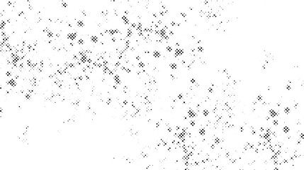 Grunge halftone texture. Comic pixelated spots and drops. Dirty white and black canvas. Dotted wallpaper. Vector