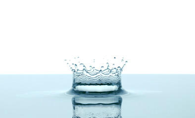 Water splash like crown on white background