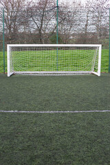 Fototapeta premium An empty football pitch in Scotland on a winter's day
