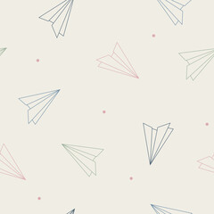 seamless pattern pastel paper planes
