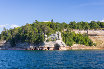 Natural arches and sea caves along Lake Superior at Pictured Rocks National Lakeshore
