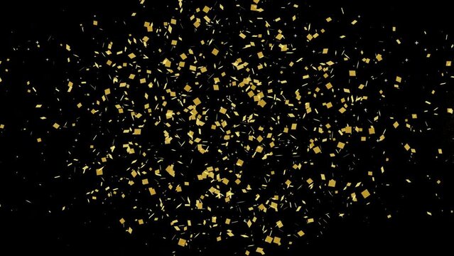 Gold Glitter Elements. Realistic Gold color Confetti with QuickTime. 