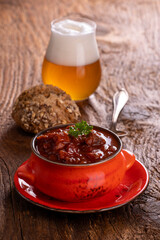 goulash on wood