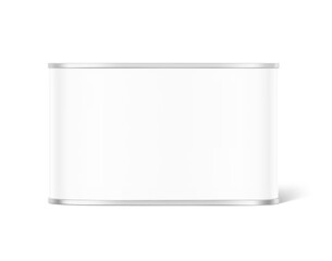 Clean metal container mockup. Vector illustration isolated on white background. Easy to use for presentation your product, idea, design. EPS10.	