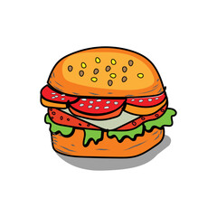 Delicious burger food image design.