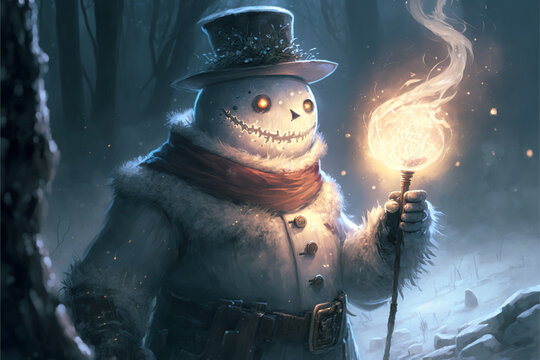 Frosty the Snowman Magical Dungeons and Dragons Concept Art Character